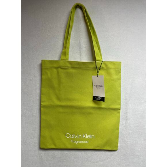 Calvin Klein canvas tote new with tag lime green - Picture 1 of 5